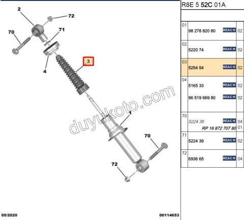 Arka Amortisör Toz Körüğü P5082