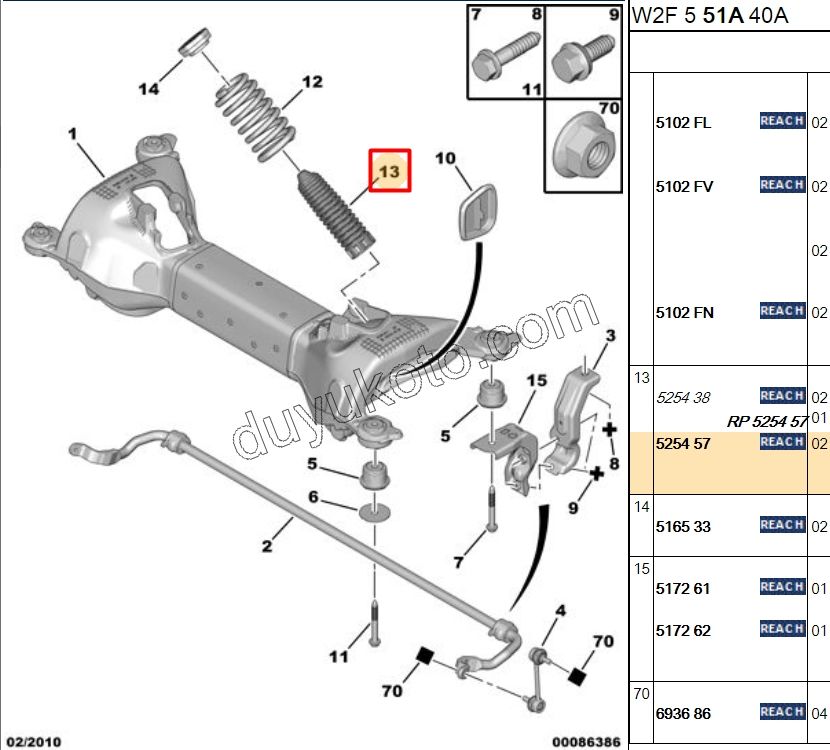 Arka Amortisör Toz Körüğü P407 P5081 C53