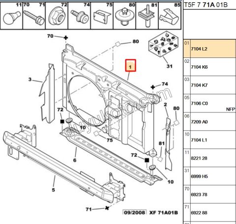 Fan Motoru Davlumbazı ( Ön Panel) P3071 P3072 1.6İ 16V Benzinli