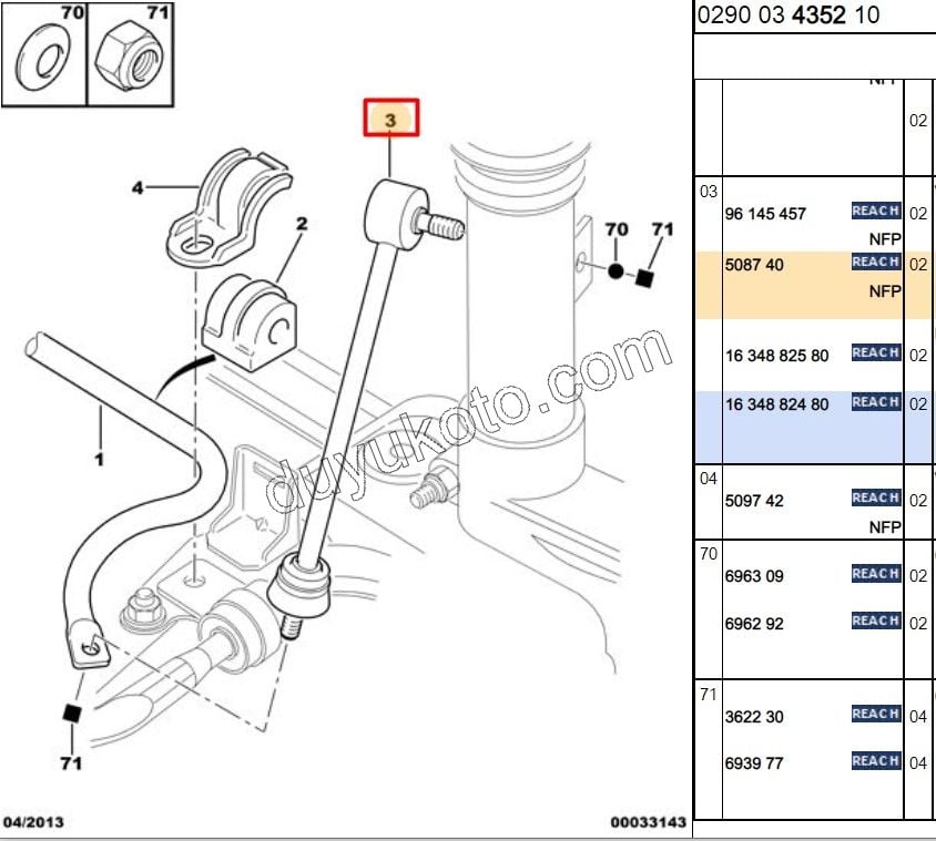Z ROT ON YM P106 EM P406 12MM