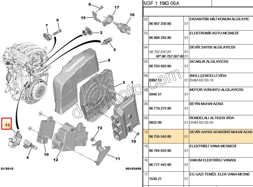 KAPAK VOLAN SENSOR PLASTIK EB2