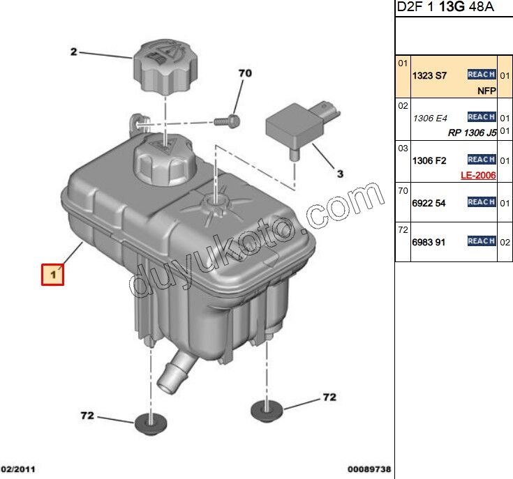 Radyatör Ek Depo P407 1.6HDİ Euro4 (2LI GIRIS) (Kapaklı)