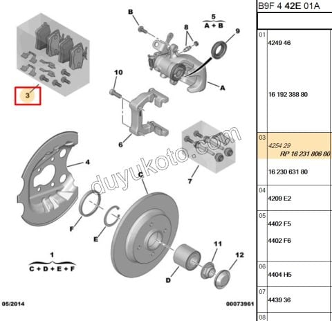 Fren Balatası Arka Tk PRT3 P3081