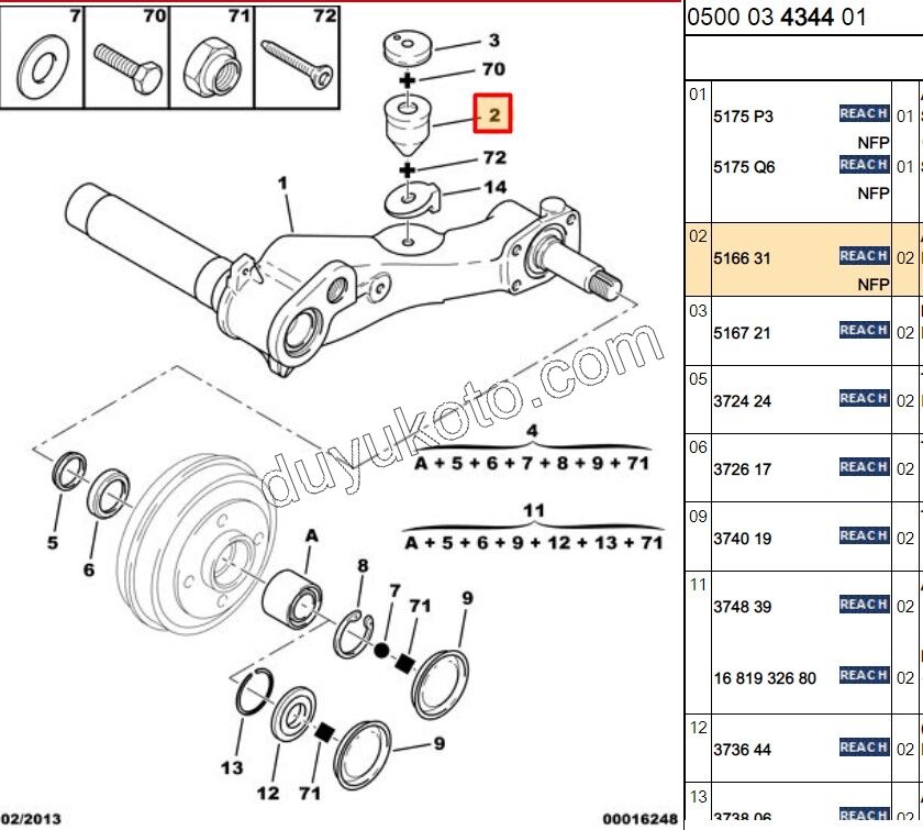 Arka Dingil Dayama Takozu PRT1 P306 XS1