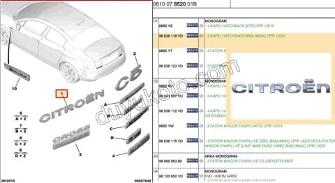 YAZI CITROEN C53 1,3*14