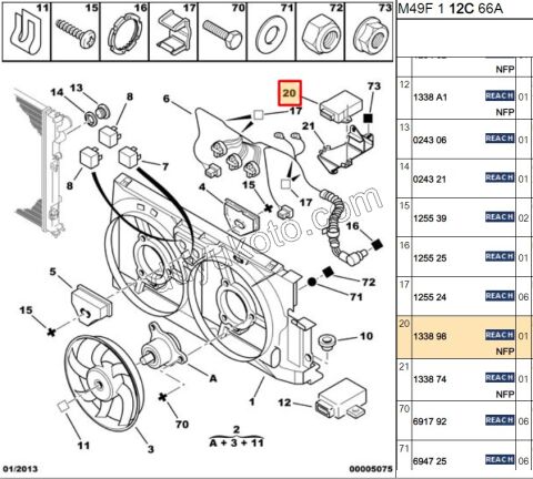 ROLE FAN KONTROL UNITESI XUD9 DW8 P306 PRT1 SX TUD5 (YESIL) 9631577780