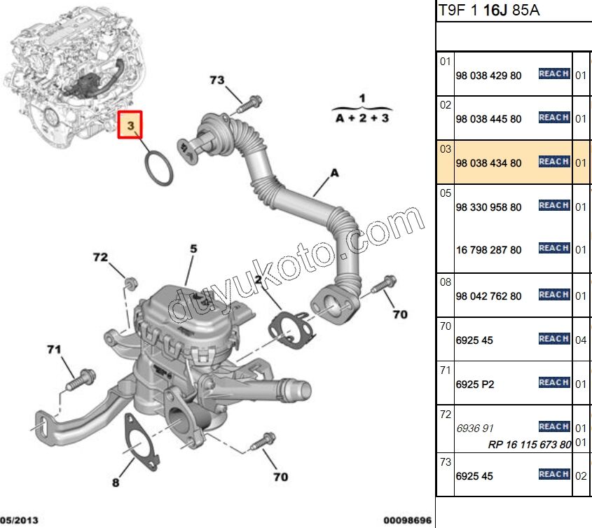 CONTA BORU EGR VANA 1.6HDİ Euro6 BORU