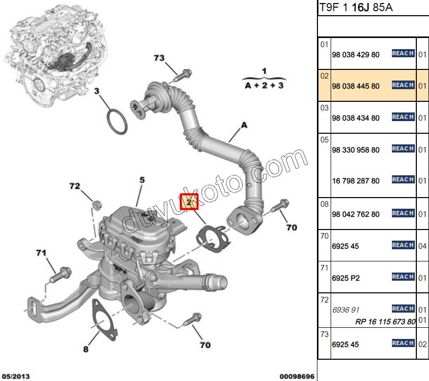 CONTA SAC EGR BORU 1.6HDİ Euro6