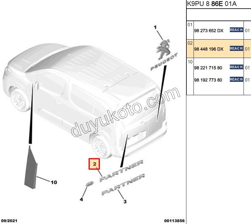 YAZI PARTNER PRT4 2P SOL ARKA KAPIDA