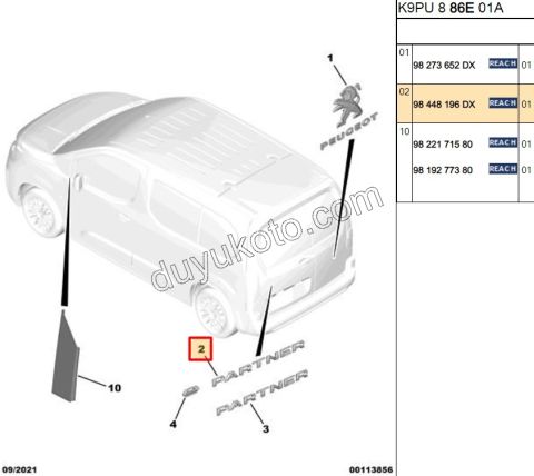 YAZI PARTNER PRT4 2P SOL ARKA KAPIDA
