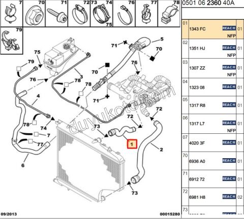 HORTUM RADYATOR UST P307 DV44