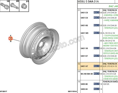 Sac Jant 15 INC PRT2 6,00 J15 H2 4-18