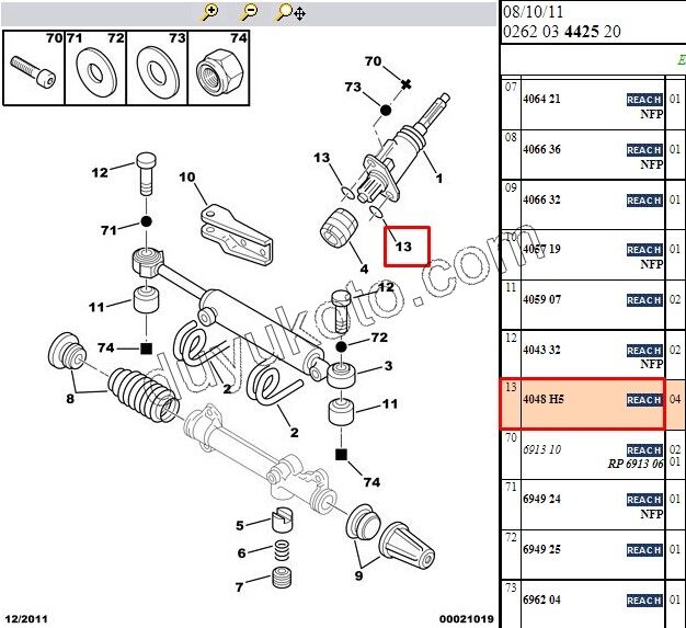 ORING CONTA DIREKSIYON BASINC MUSUR P206 9677609680 9677809580