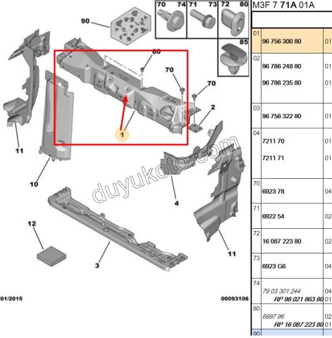 SAC ON PANEL UST TRAVERS P301MQ CELYMQ