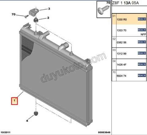 Motor Su Radyatörü (Otomatik Vites) P406 P607 2.0HDI 8V 2.2L 156HP