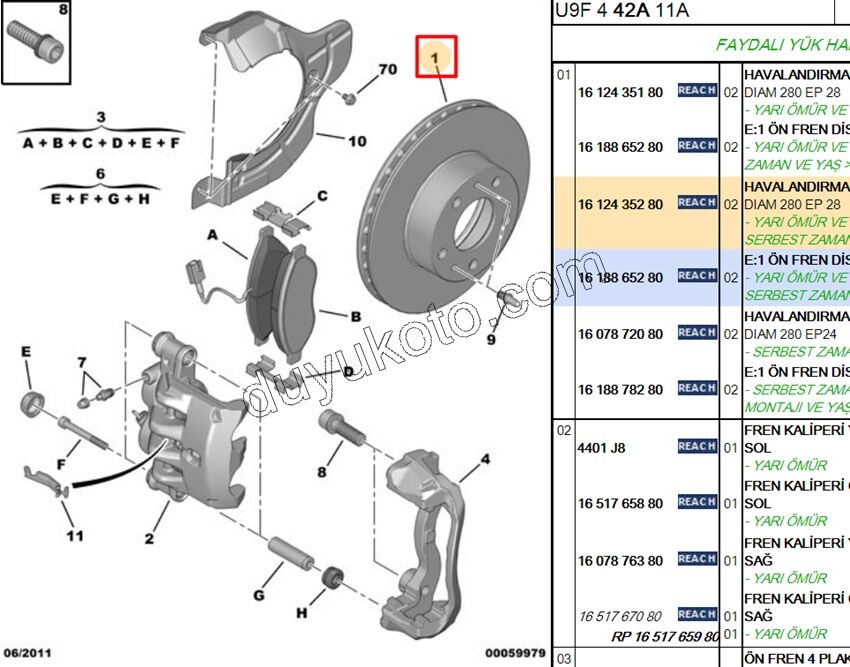 Ön Fren Diski Adet (X2) BXR3 14Q 3.0CC