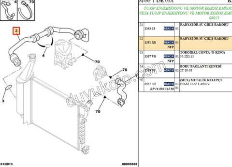 HORTUM RADYATOR ALT PRT1 TU3JP