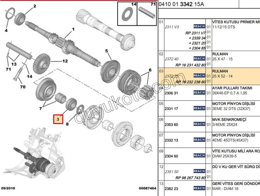 Arka Pruzdırek Rulmanı BE4L PRT3