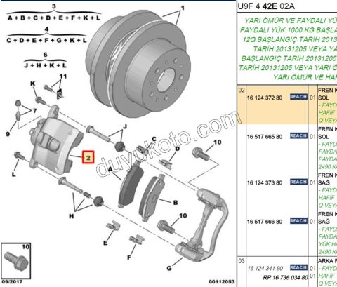Fren Silindiri Arka Sol BXR3