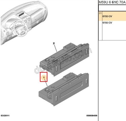EKRAN DIJITAL YOL BILGI PRT2 2 TUSLU (GENIIS) 9666541XT 9642824677