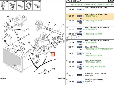 HORTUM RADYATOR ALT P406 EW7J4 EW10J4 EW12J4