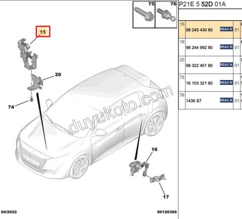 SENSOR FAR YUKSEKLIK AYAR ON P2082