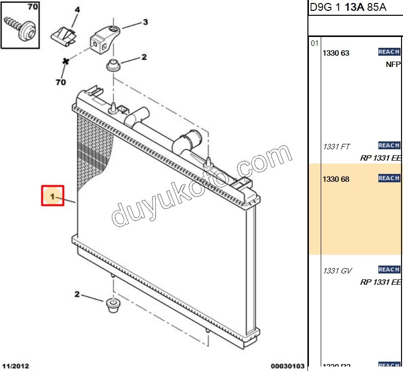 Motor Su Radyatörü P406 1.7L 117HP, 2.0L 136HP Benzinli, 2.0HDI 8V