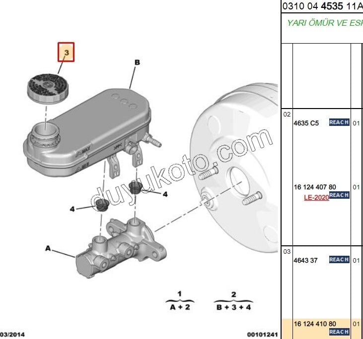Fren Hidrolik Yağı Deposu (Haznesi) Kapağı BXR3MQ DEPO