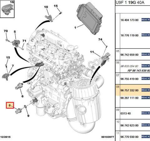MUSUR YAG SICAKLIK DW10FUC DW10FUE 4 PIN