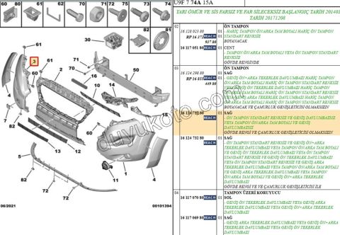 Ön Tampon R BXR3MQ DODIKSIZ MODEL SIS-