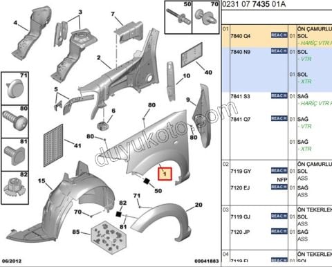 Çamurluk Ön Sol C31MQ 2006/2010