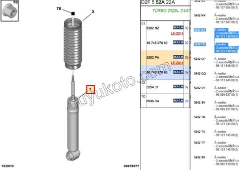Ön Amortisör P407 P5081 C53