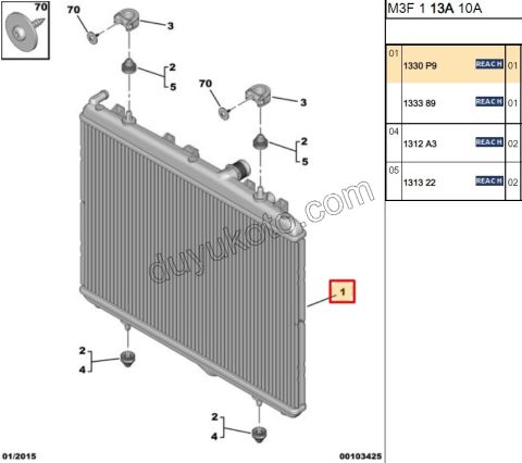 Motor Su Radyatörü P301 P207 1.6HDİ Euro4,Euro5/1.5HDİ Euro6/1.6VTi 120HP