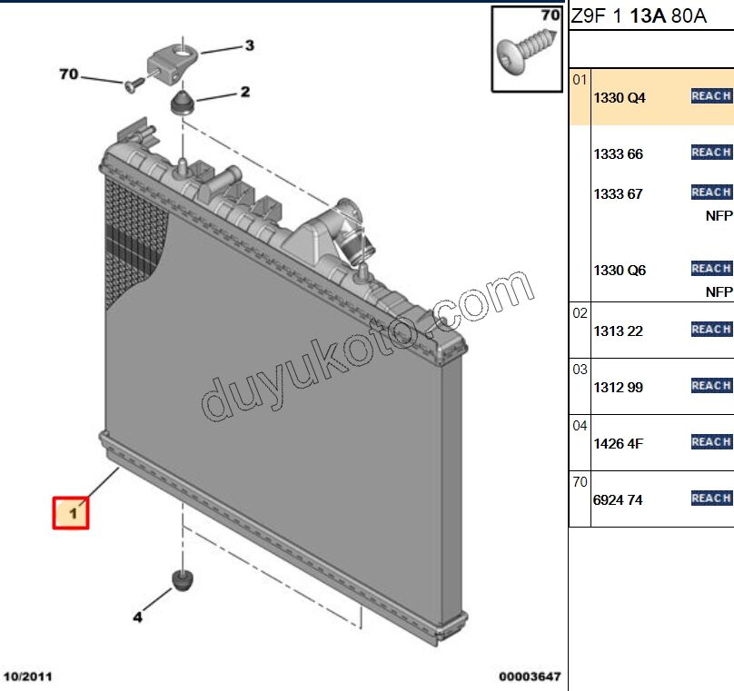 Motor Su Radyatörü P406 DW12 P607 DW12 2.0HDI 8V