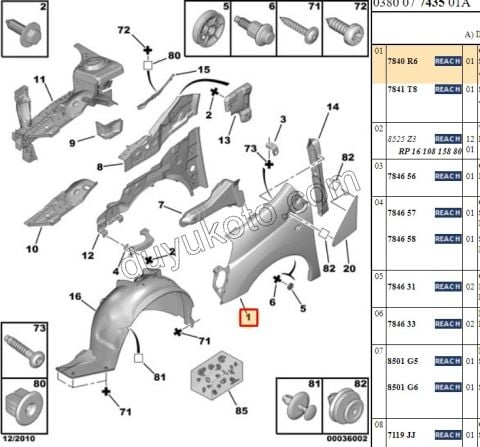 Çamurluk Ön Sol EXP3 SCD3