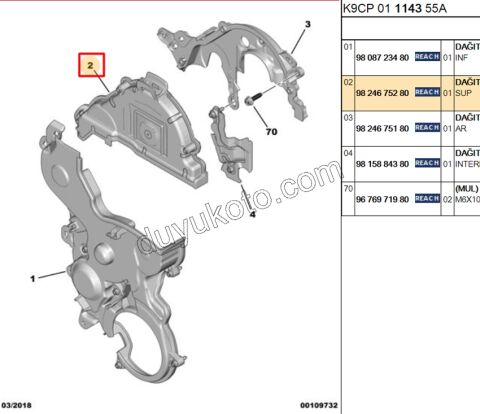 KAPAK EKSANTRIK KAYIS 1.5HDİ Euro6 DIS UST KUCUK