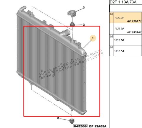 Motor Su Radyatörü (Otomatik Vites) P407 2.0L 136HP BVA