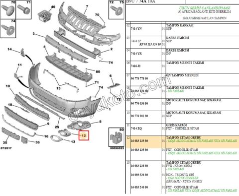 Sis Far Çerçevesi Takım PRT31 MQ AST+