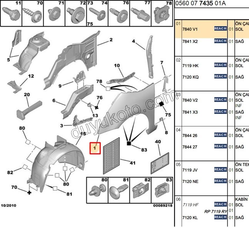 Çamurluk Ön Sol C4PC1