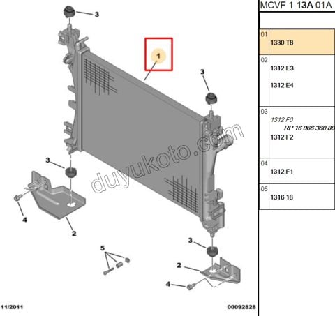Motor Su Radyatörü PBP 1.4L 75HP 1.4L 75HP E5