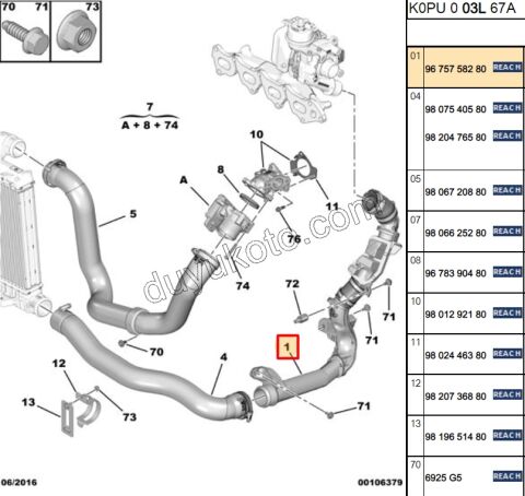 HORTUM TURBO RADYATOR ALT + TURBO ARA EXP4 DW10F