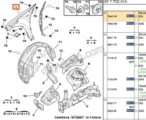Çamurluk Ön Sol P4007
