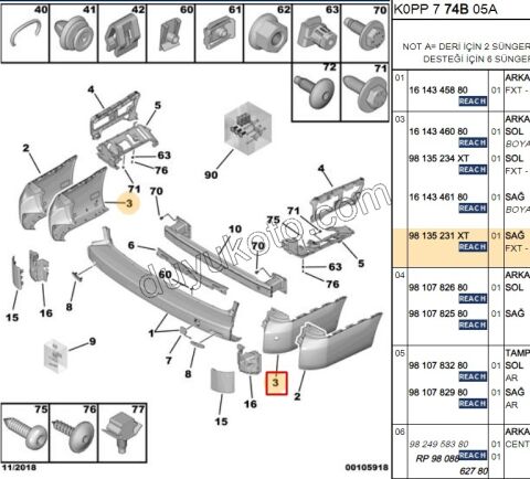 TAMPON ARKA KOSE R EXP4