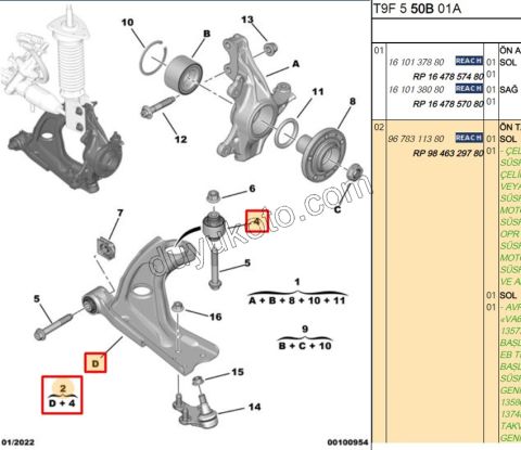 Salıncak Sol P3082 P3083 P5082 C4PC2 GRLX
