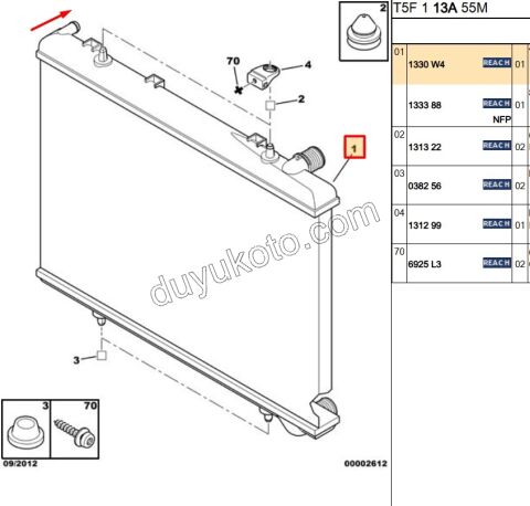 Motor Su Radyatörü P307 1.6HDİ Euro4