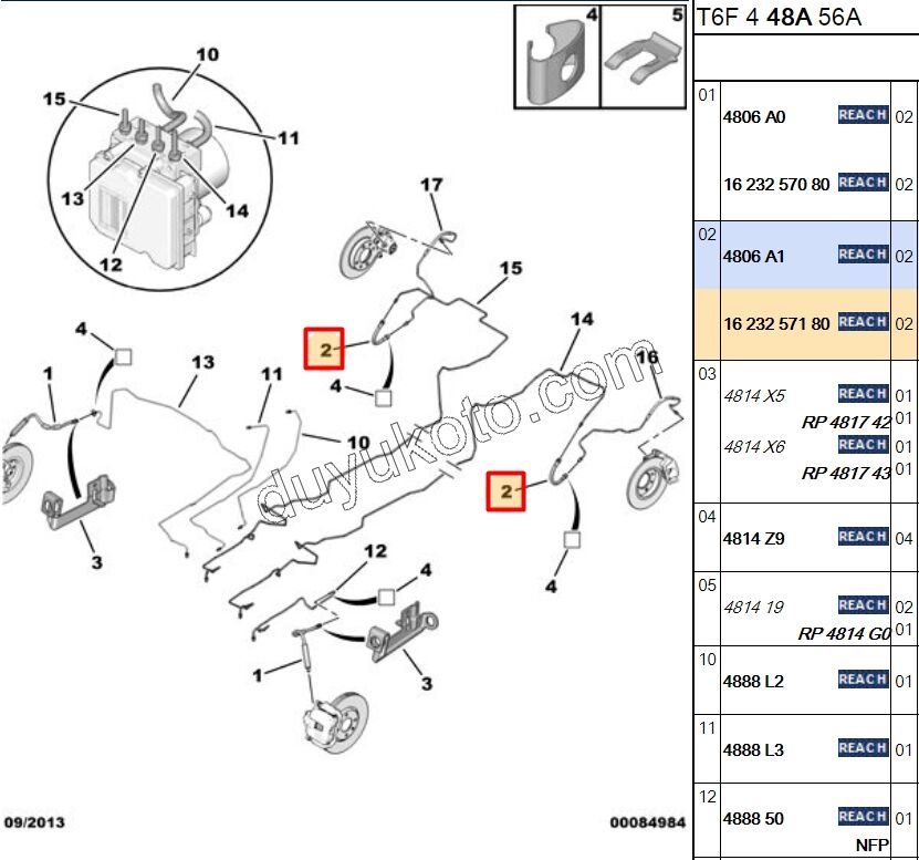 Fren Hortumu Arka P307 P3081 RCZ P30081 C2 C31 C41