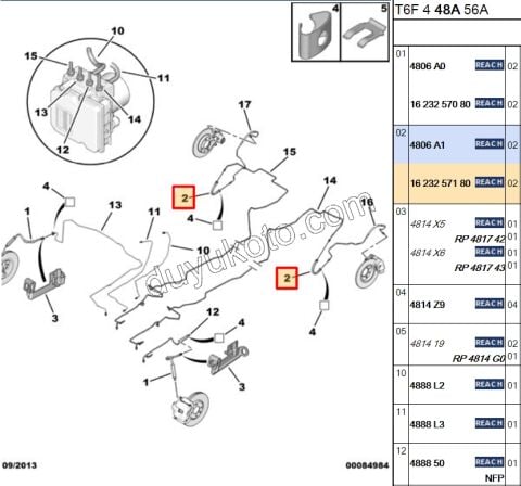 Fren Hortumu Arka P307 P3081 RCZ P30081 C2 C31 C41