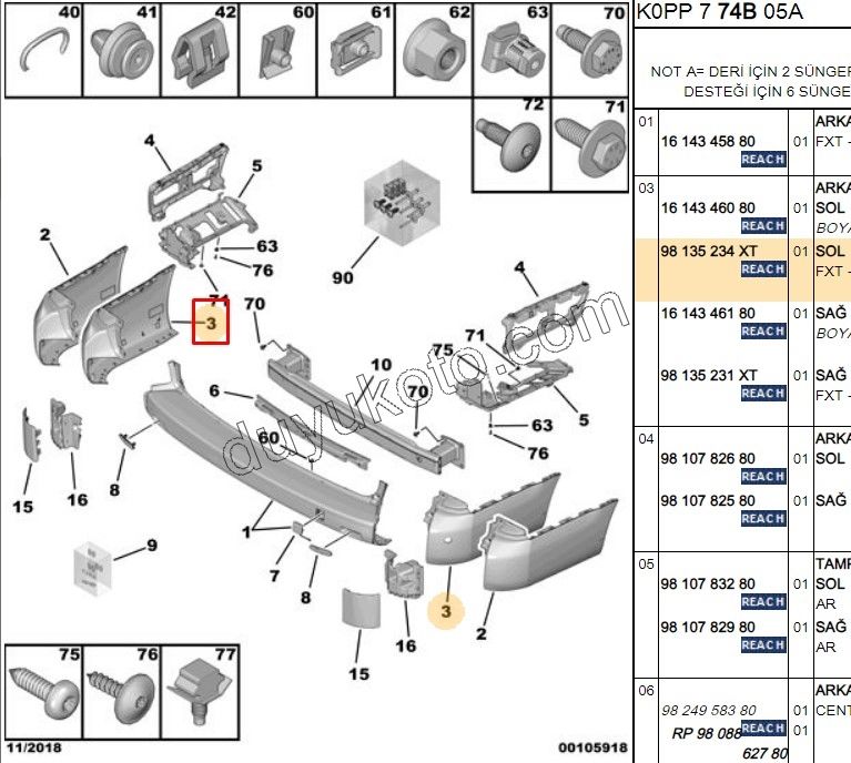 TAMPON ARKA KOSE L EXP4