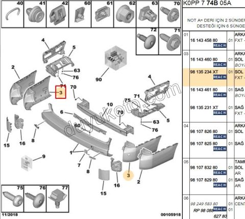 TAMPON ARKA KOSE L EXP4