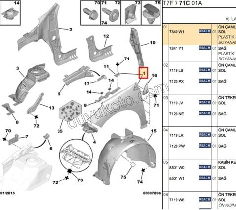 Çamurluk Ön Sol P3081